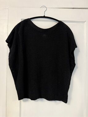 Roots Lightweight Black Knit Boxy Sweater